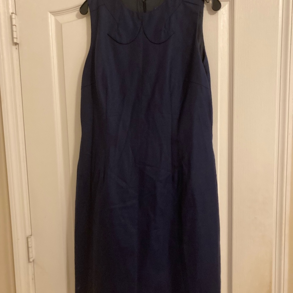 J McLaughlin Elegant Navy Blue Sleeveless Dress